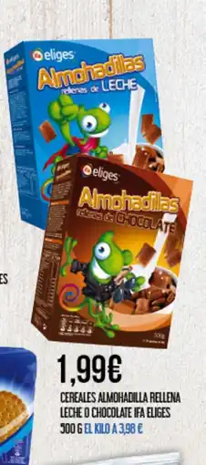 Claudio IFA ELIGES Cereales almohadilla rellena leche o chocolate oferta