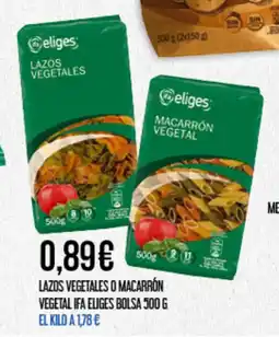Claudio IFA ELIGES Lazos vegetales o macarrón vegetal oferta
