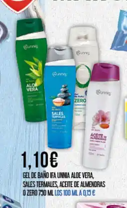 Claudio IFA UNNIA Gel de baño aloe vera, sales termales, aceite de almendras o zero oferta