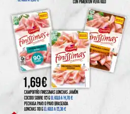 Claudio CAMPOFRÍO Finissimas lonchas jamón cocido sobre oferta