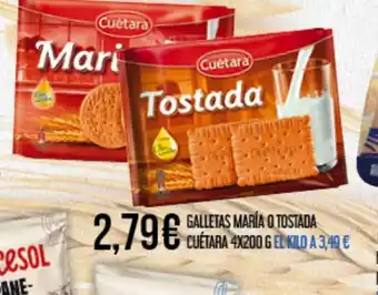 Claudio CUÉTARA Galletas maría o tostada oferta