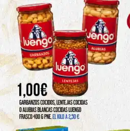 Claudio LUENGO Garbanzos cocidos, lentejas cocidas o alubias blancas cocidas frasco oferta