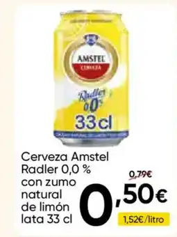 FROIZ AMSTEL Cerveza Radler 0,0% con zumo natural de limón lata oferta