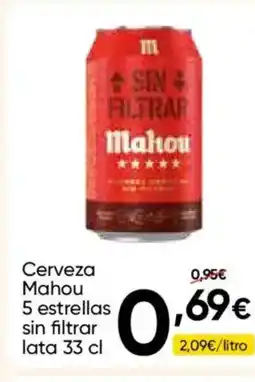 FROIZ MAHOU 5 ESTRELLAS Cerveza sin filtrar lata oferta