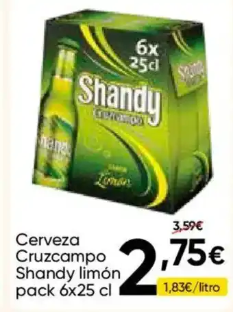 SHANDY Cerveza Cruzcampo limón