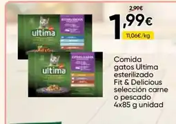 FROIZ ULTIMA Comida gatos esterilizado Fit & Delicious selección carne o pescado oferta