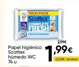FROIZ SCOTTEX Papel higiénico húmedo WC oferta