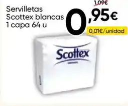 FROIZ SCOTTEX Servilletas blancas 1 capa 64 u oferta