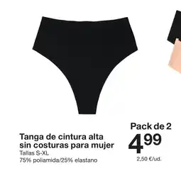 Zeeman Tanga de cintura alta sin costuras para mujer oferta