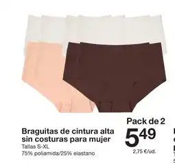 Zeeman Braguitas de cintura alta sin costuras para mujer oferta