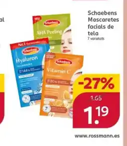 Rossmann SCHAEBENS Mascaretes facials de tela oferta