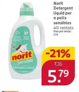 Rossmann NORIT Detergent Líquid per a pells sensibles oferta