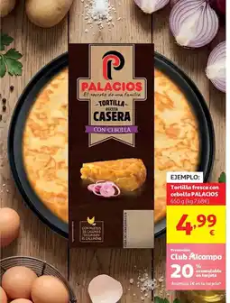 Alcampo PALACIOS Tortilla fresca con oferta
