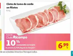 Alcampo Cinta de lomo de cerdo en filetes oferta