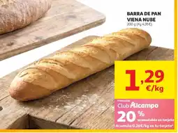 Alcampo Barra de pan viena nube oferta