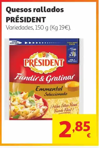 Alcampo PRÉSIDENT Quesos rallados oferta