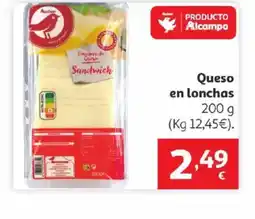 Alcampo Queso en lonchas oferta