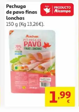 Alcampo Pechuga de pavo finas Lonchas oferta