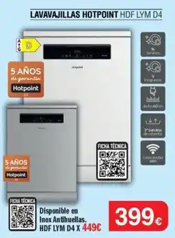 Milar HOTPOINT Lavavajillas hdf lym d4 oferta