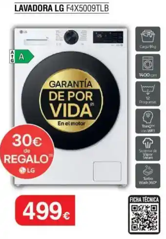 Milar LG Lavadora f4x5009tlb oferta