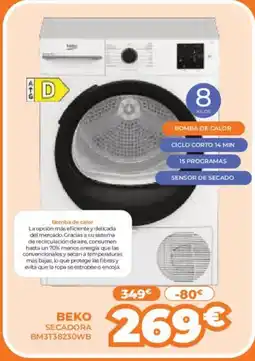 Pascual Martí BEKO Secadora bm3t38230wb oferta