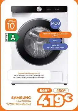 Pascual Martí SAMSUNG Lavadora ww10fg6u34lku3 oferta
