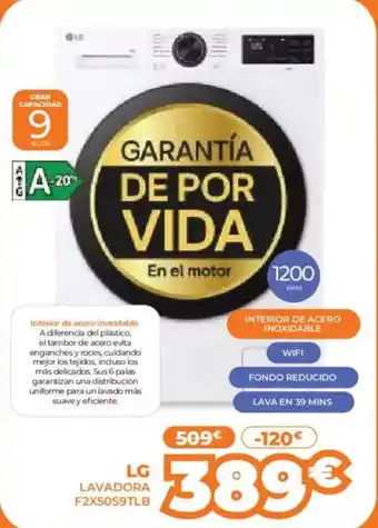 LG Lavadora f2x50s9tlb