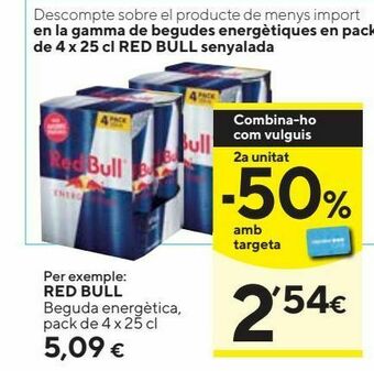 Caprabo Bebida energética red bull oferta