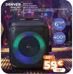Pascual Martí DENVER Bps-250 altavoz oferta