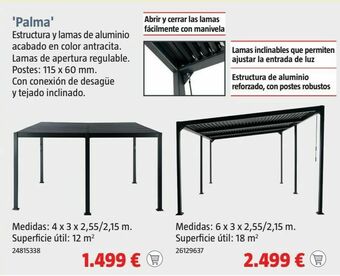 Bauhaus Estructura de toldo palma oferta