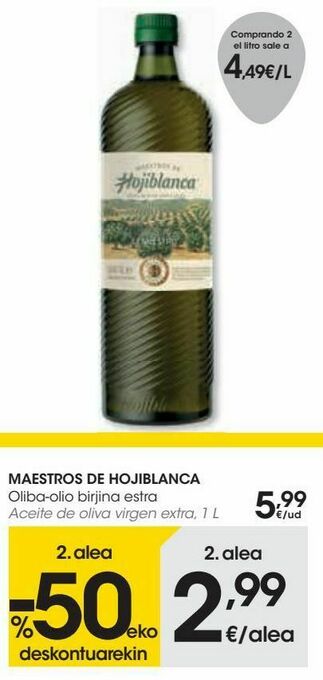 Eroski Maestros de hojiblanca aceite de oliva virgen extra oferta