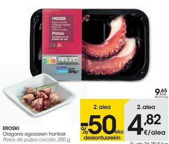 Eroski Eroski patas de pulpo cocido oferta