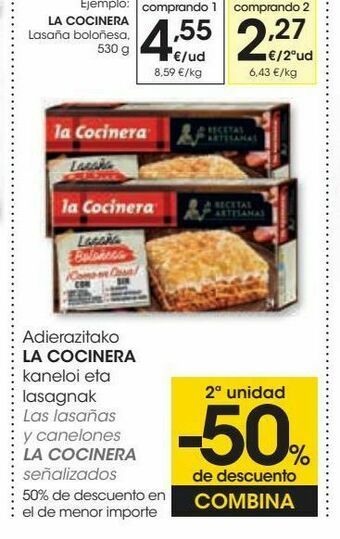 Eroski La cocinera lasaña boloñesa oferta