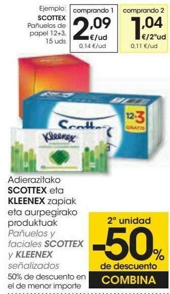 Eroski Scottex pañuelos de papel oferta
