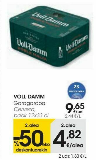 Eroski Voll damm cerveza oferta