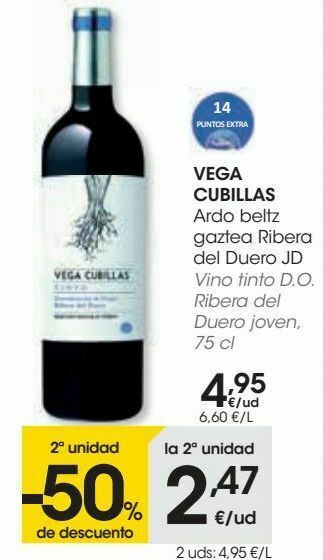 Eroski Vega cubillas vino tinto d.o. ribera del duero joven oferta