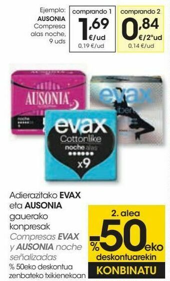 Eroski Ausonia compresa alas noche oferta