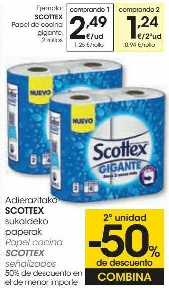 Eroski Scottex papel de cocina gigante oferta