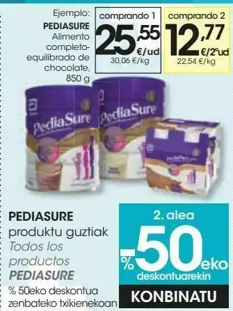 Eroski Pediasure alimento completo-equilibrado de chocolate oferta