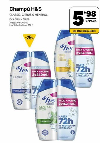 AhorraMas Champú h&s oferta