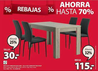 JYSK Mesa De Comedor Haslund + Silla De Comedor Trustrup oferta