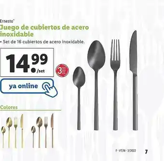 Lidl Ernesto Juego De Cubiertos De Acero Inoxidable oferta
