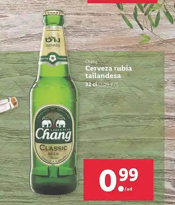 Lidl Chang Cerveza Rubia Tailandesa oferta