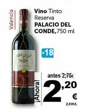 Masymas Vino Tinto Reserva Palacio Del Conde oferta