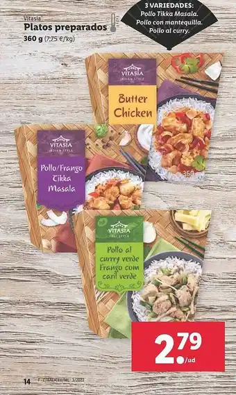 Lidl Vitasia Platos Preparados oferta