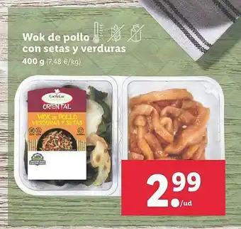 Lidl Wok De Pollo Con Setas Y Verduras oferta