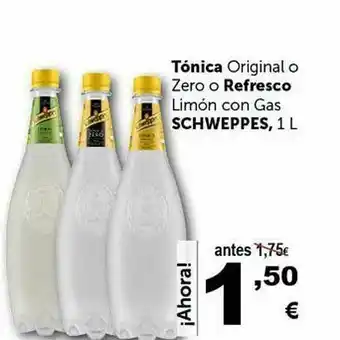 Masymas Tónica Original O Zero O Refresco Limón Con Gas Schweppes oferta