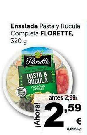 Masymas Ensalada Pasta Y Rúcula Completa Florette oferta