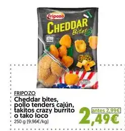Hiper Usera Fripozo - cheddar bites, pollo tenders cajun, takitos crazy burrito o takoloco oferta