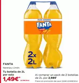 Hiper Usera Fanta - naranja y limón oferta